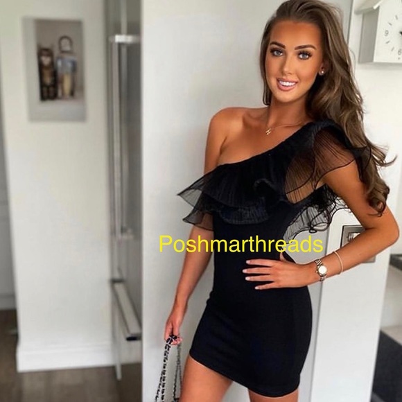 Zara Dresses & Skirts - Zara organza asymmetrical black mini dress